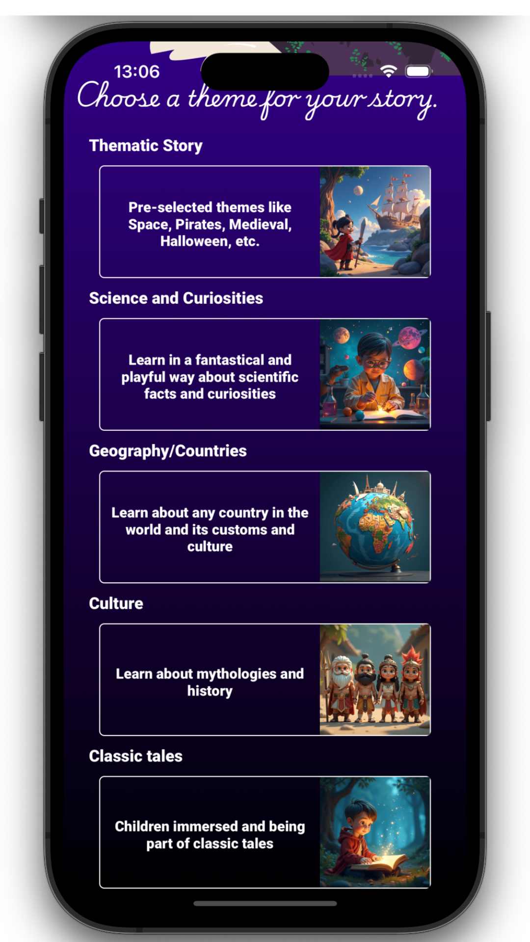Bedtime story app, sound effects, audio books'