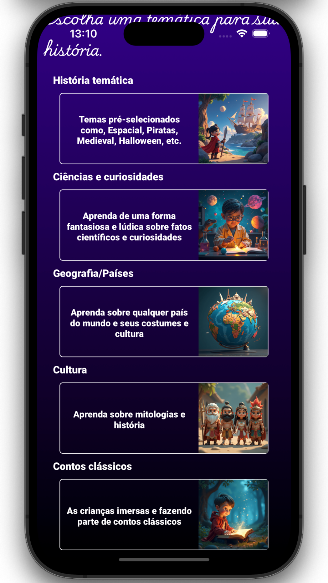 App de histórias para dormir, efeito sonoros, audio livros